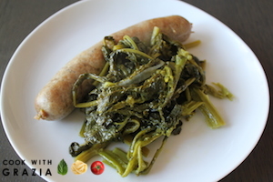 sausages with rapini done