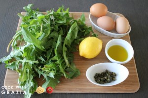 dandelion caper salad