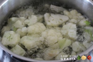 steamed cauliflower