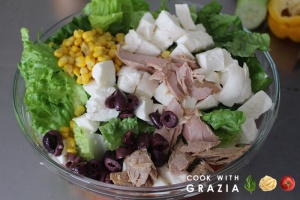 add ingredients to salad