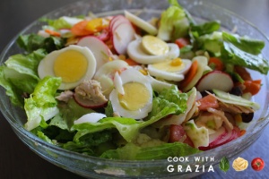 summer salad and eggs