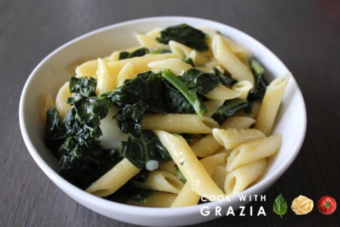 Pasta kale potatoes evoo