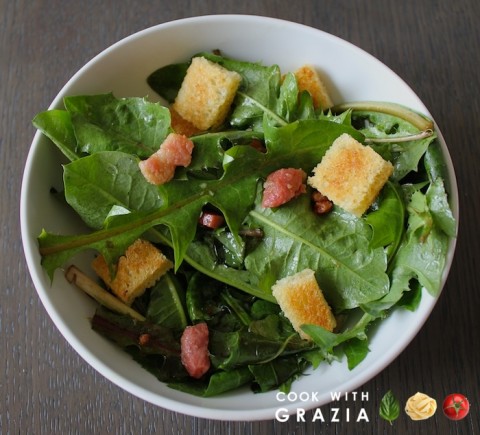 pancetta dandelion salad