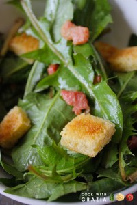 pancetta dandelions salad