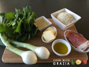  risotto stinging nettles and prosciutto ingredients