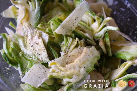 classic salad with artichokes
