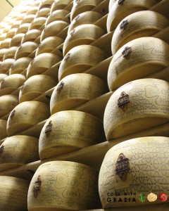 Grana Padano, a PDO product, has a very similar taste and is a great, less expensive substitute for Parmigiano-Reggiano. Main differences: Grana Padano’s milk doesn’t have to come from grass-fed cows; it can also be added with lysozyme (a natural preservative); it is usually aged for just 12-18 months instead of 24.